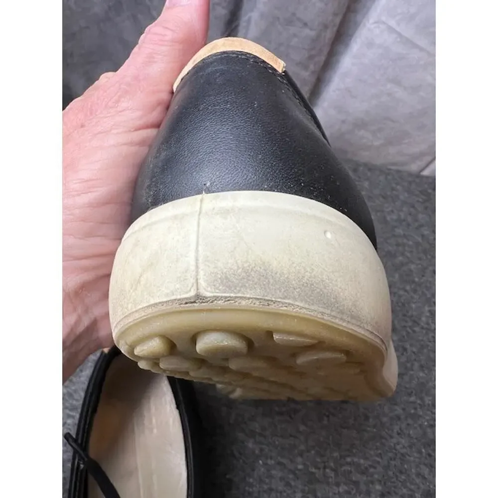 Ecco Womens Soft7 Sneaker Size 39 8.5 Black Leather Lace Up Comfy Shoe Trainer